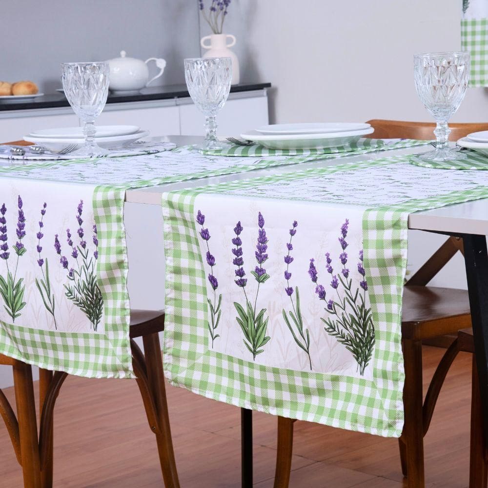 Caminho De Mesa Estampado Allegra 1 Peça 1,25m X 43cm 100% Poliéster - Lavanda