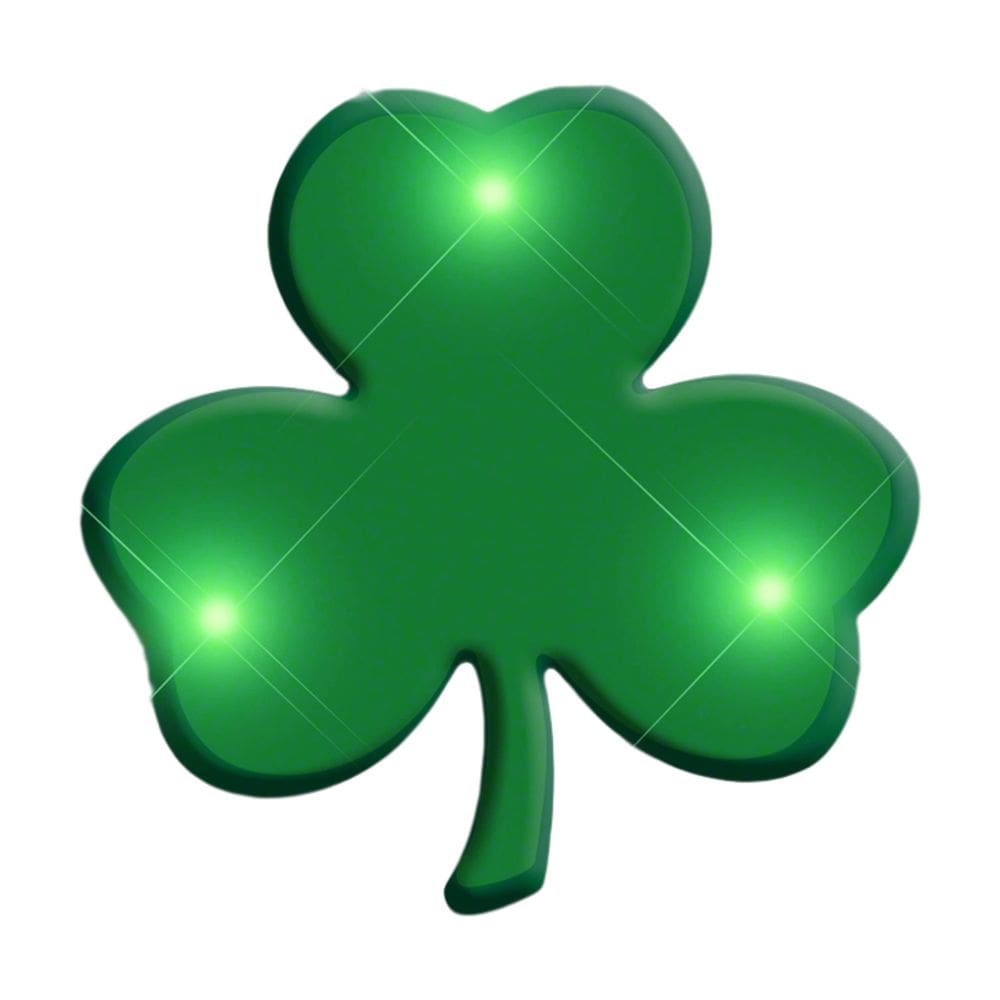 Alfinetes de lapela com luz corporal intermitente Shamrock St. Patrick`s Day