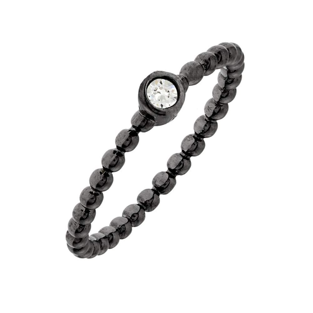 Anel ELEGANT CONFETTI Venice em ouro preto 18k CZ empilhável