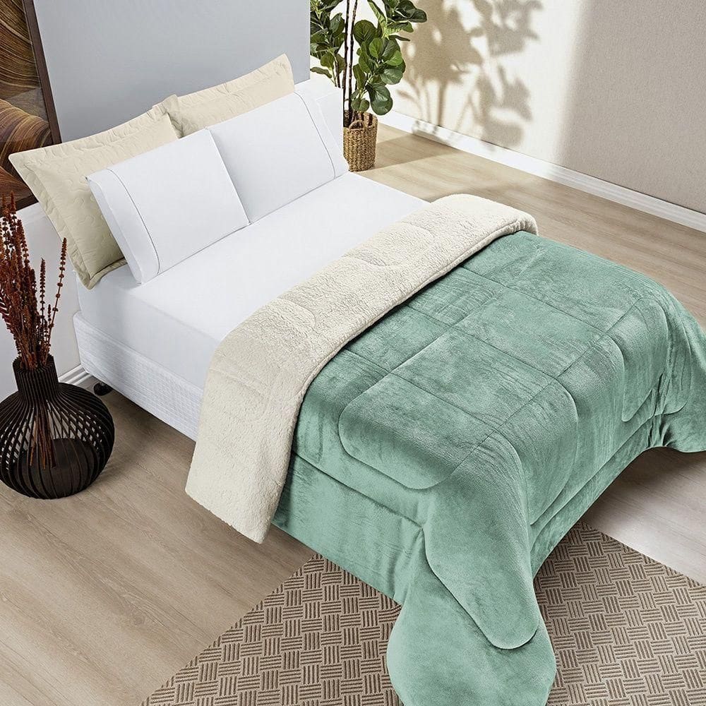 Coberdrom Pele De Carneiro Sherpa Everest King 01 Peça - Alecrim