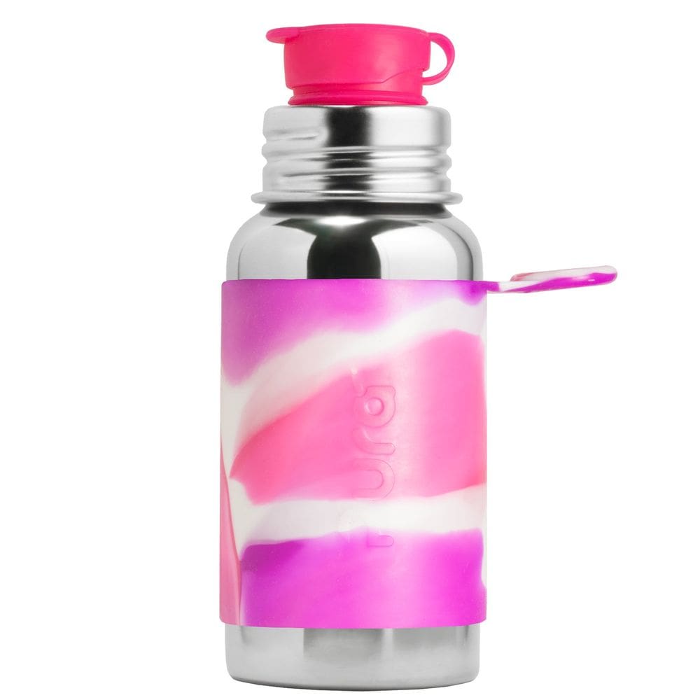 Garrafa de água Pura Sport em aço inoxidável 550mL com tampa de silicone
