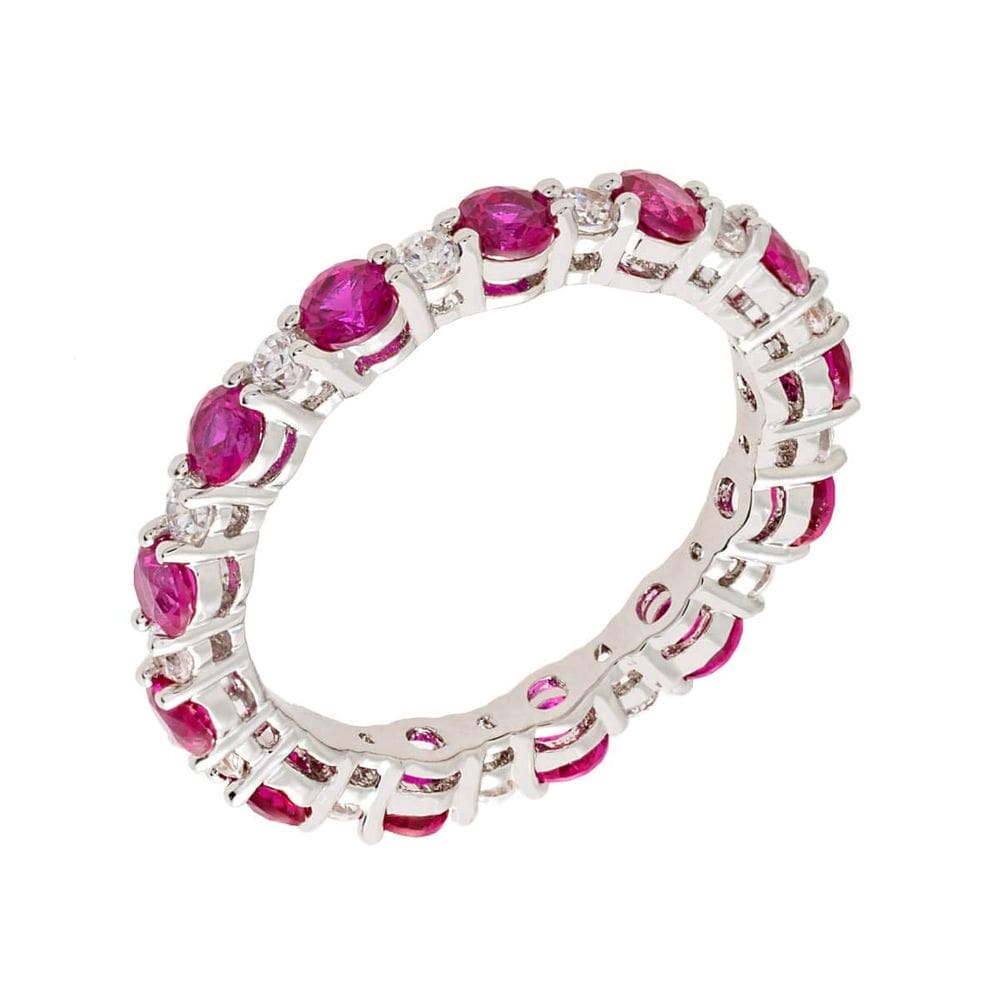 Anel ELEGANT CONFETTI Paris banhado a ouro branco 18k rosa CZ