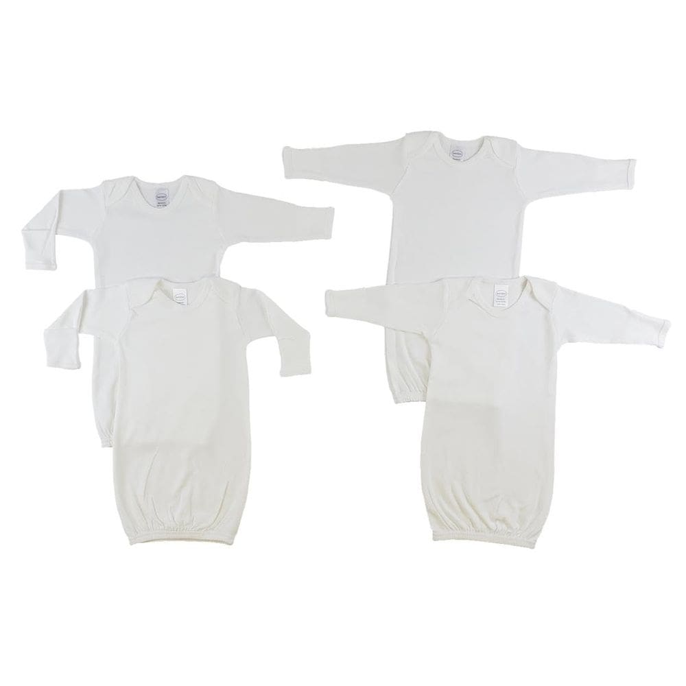 Vestidos infantis Bambini CS-0080 brancos para recém-nascidos, pacote com 3