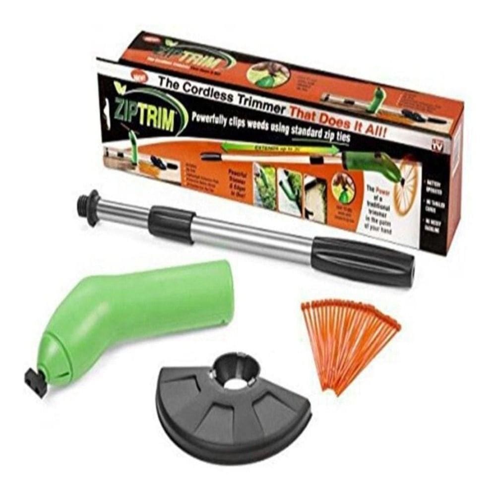 Kit Aparador Cortador Grama Eletrico Sem Fio Jardim Muro E Gramado Portatil Retratil E Mao Completo