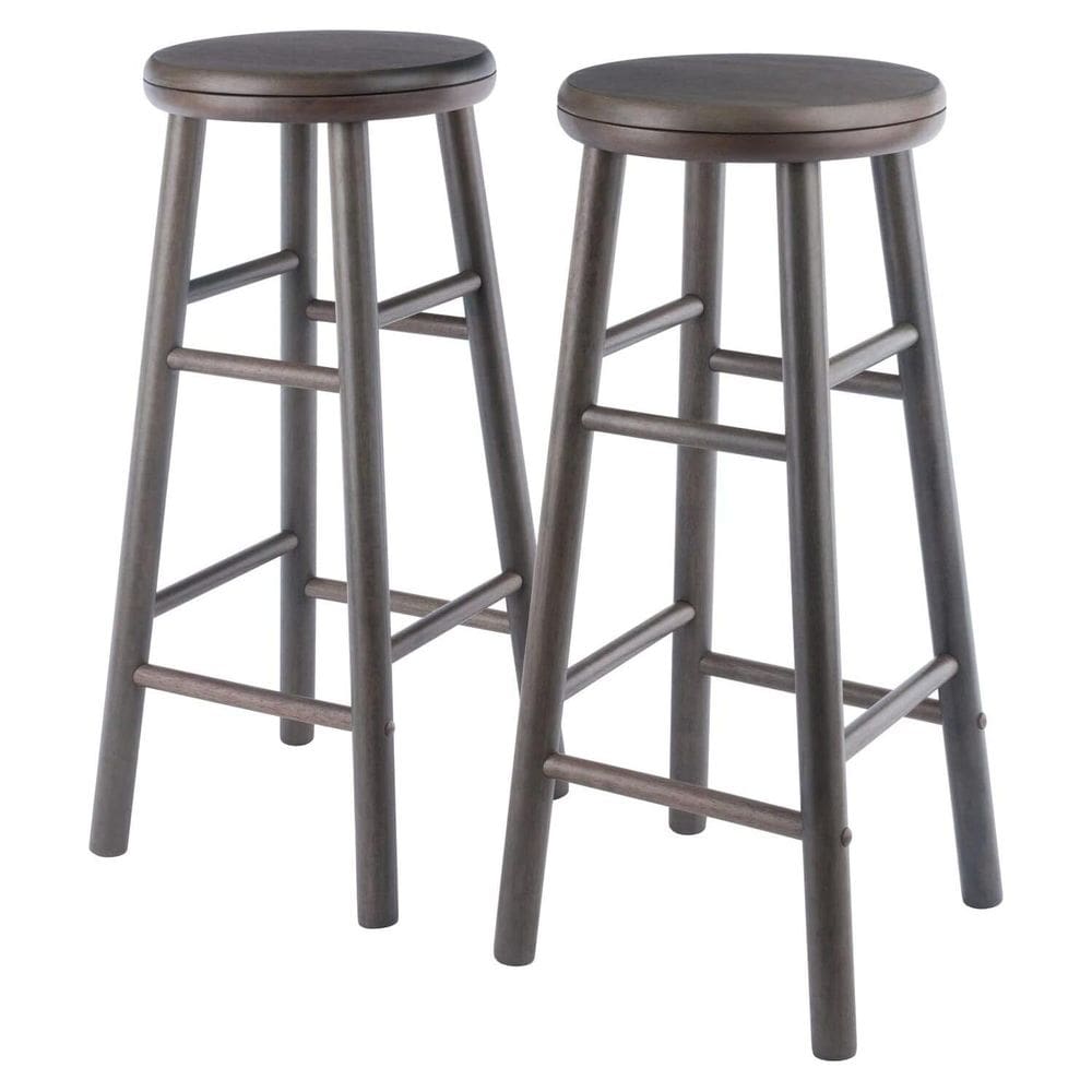 Bancos de bar giratórios Winsome Shelby de 2 peças 76 cm Oyster Grey