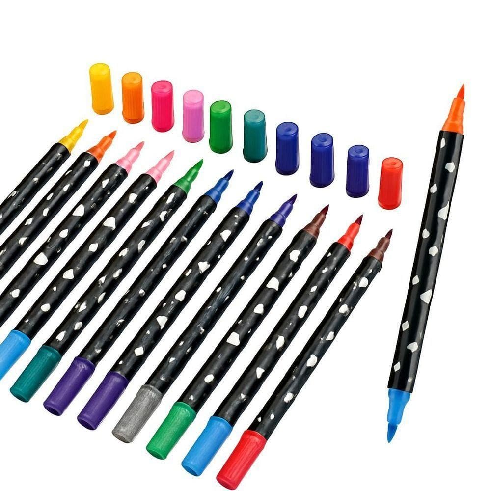 Canetas Colorir Com Glitter 2 Pontas Com 48 Cores