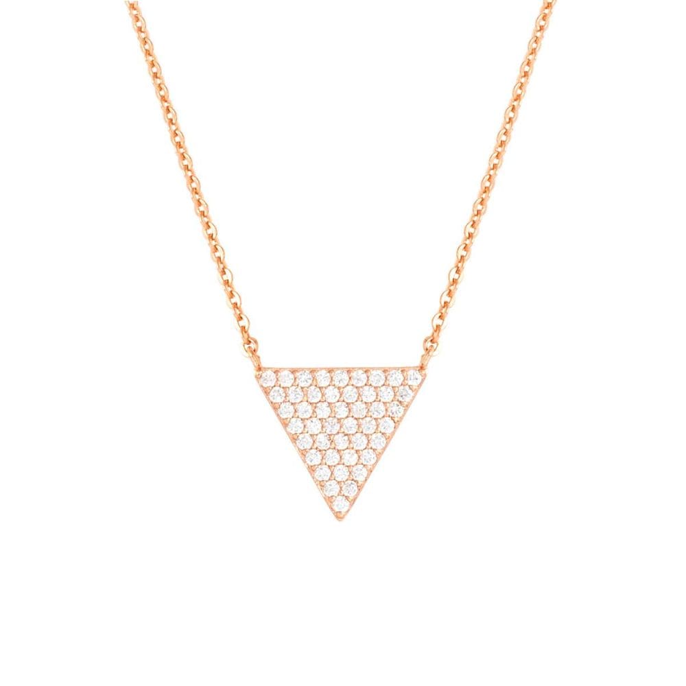 Colar BERTHA Sophia Triângulo CZ banhado a ouro rosa 18k