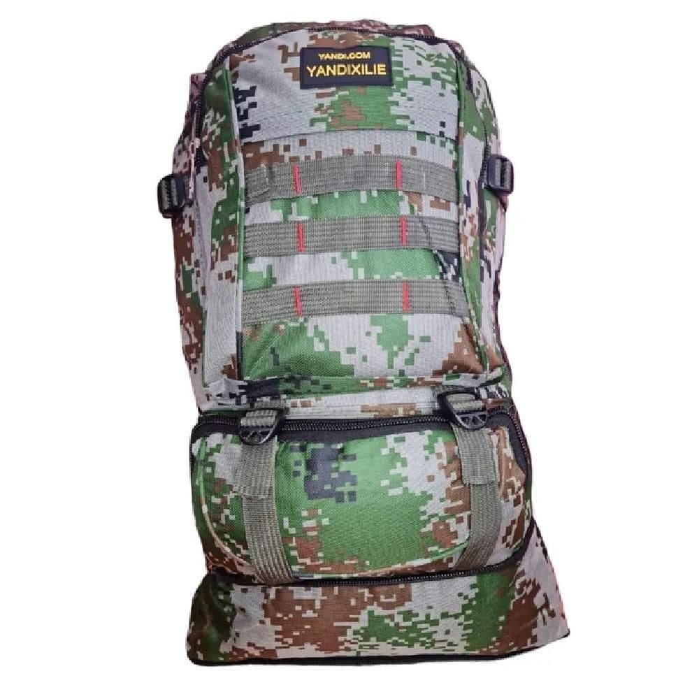 Mochila Tatica Militar Grande Trilha Camping Viagem Expansivel Resistente A Agua Reforcada Camuflada Cor:verde