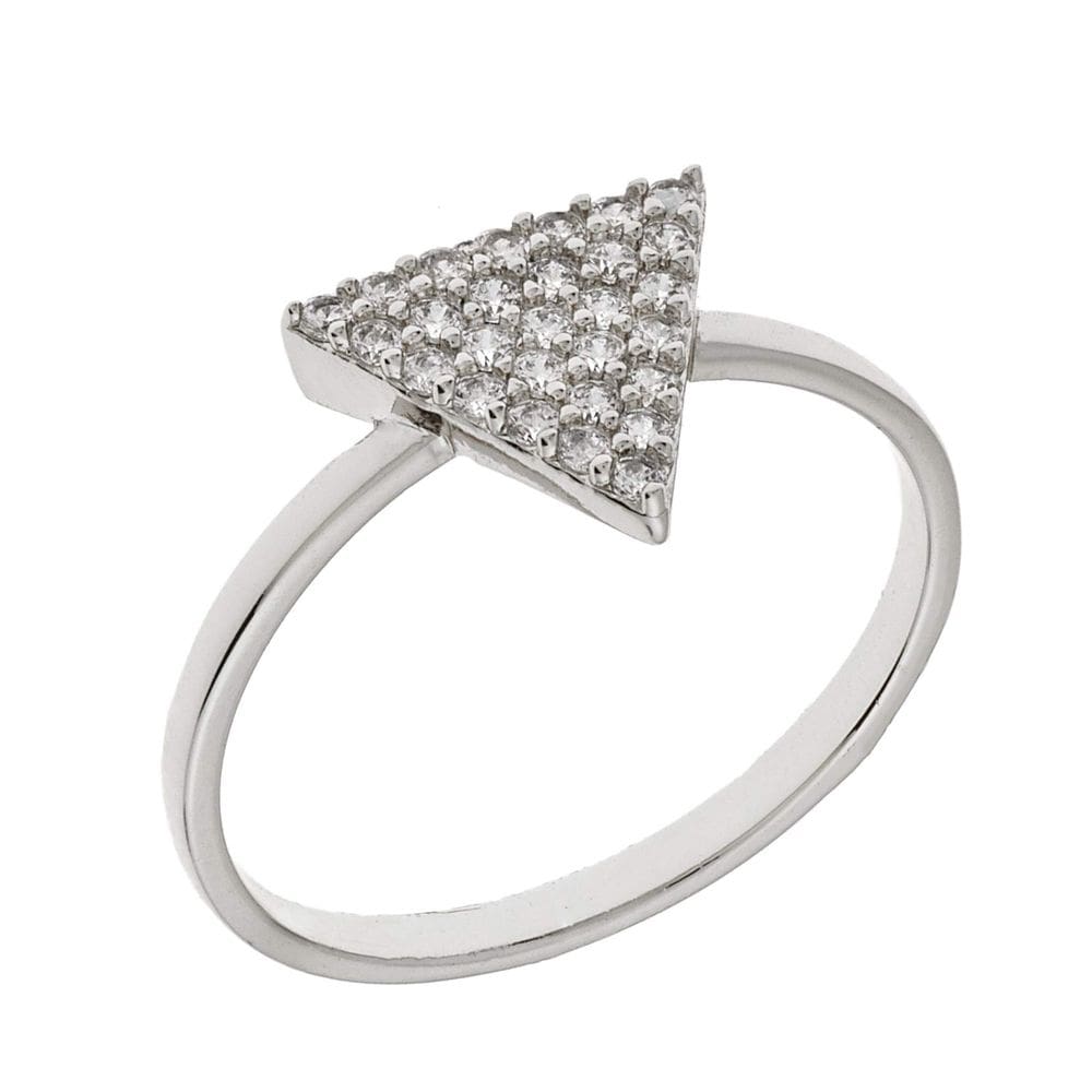 Anel ELEGANT CONFETTI Venice banhado a ouro branco 18k CZ