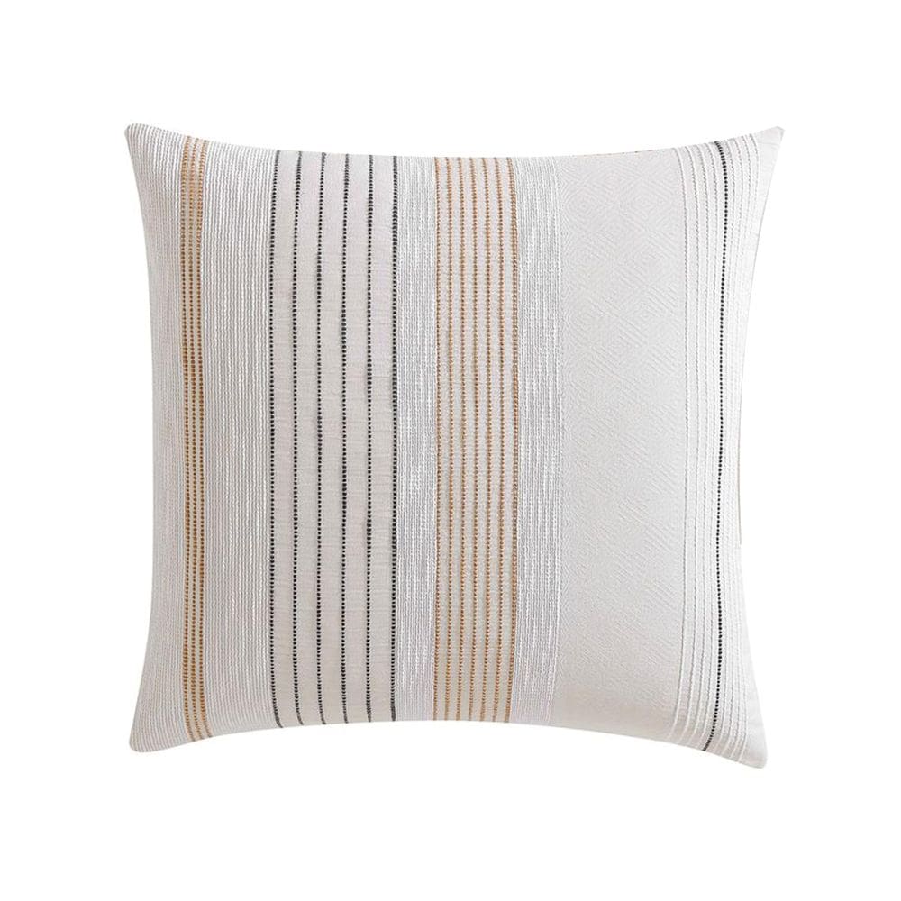 Fronha Benzara Jela Euro Sham 66x66cm Algodão Branco Cinza