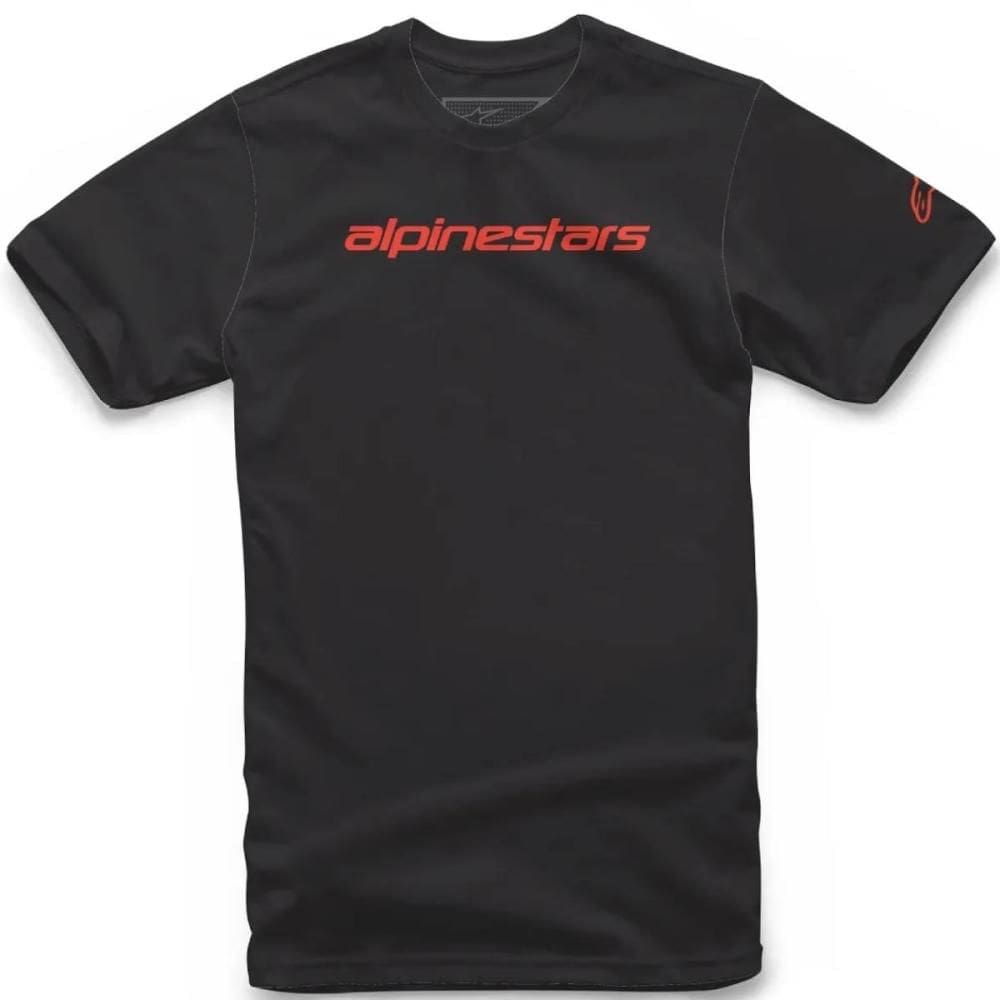 Camiseta Alpinestars Linear Wordmark Preto/Vermelho