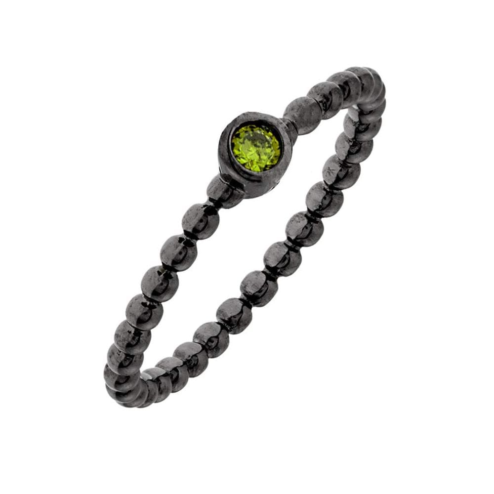 Anel ELEGANT CONFETTI Venice 18k banhado a ouro preto CZ verde