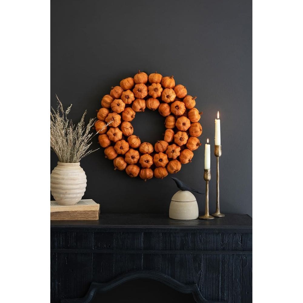 Coroa de flores KALALOU Laranja Faux Pumpkin 48 cm