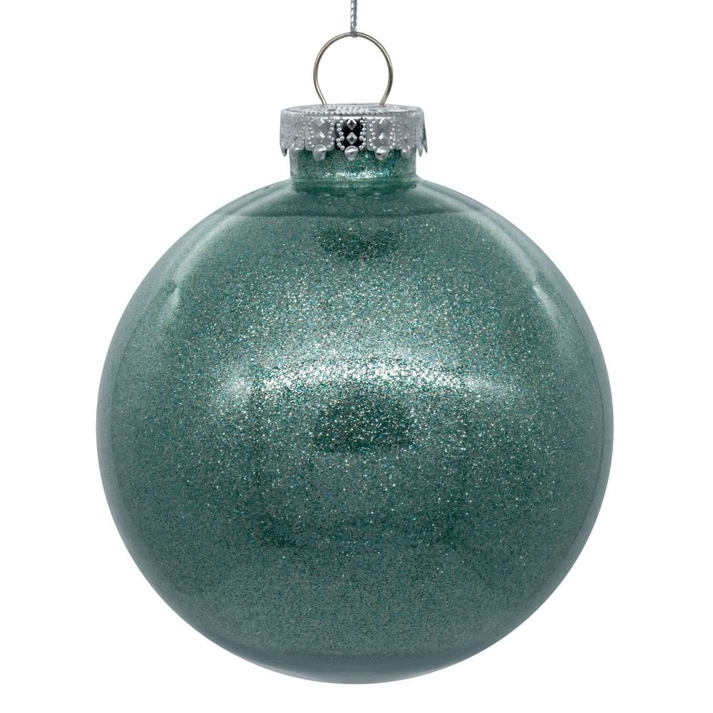 Enfeite de Natal Clear Ball Vickerman 7,5 cm Mint Glitter
