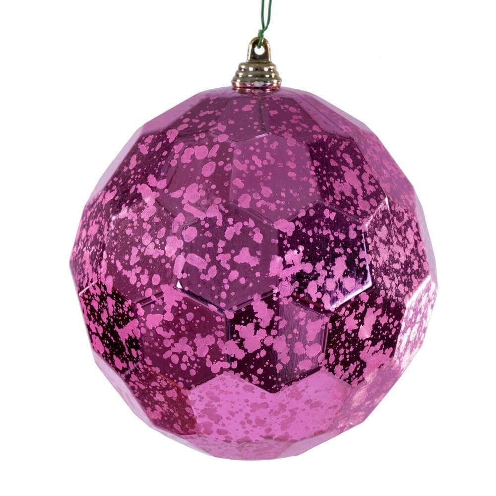 Enfeite suspenso Vickerman Pink Mercury 12 cm 4 peças