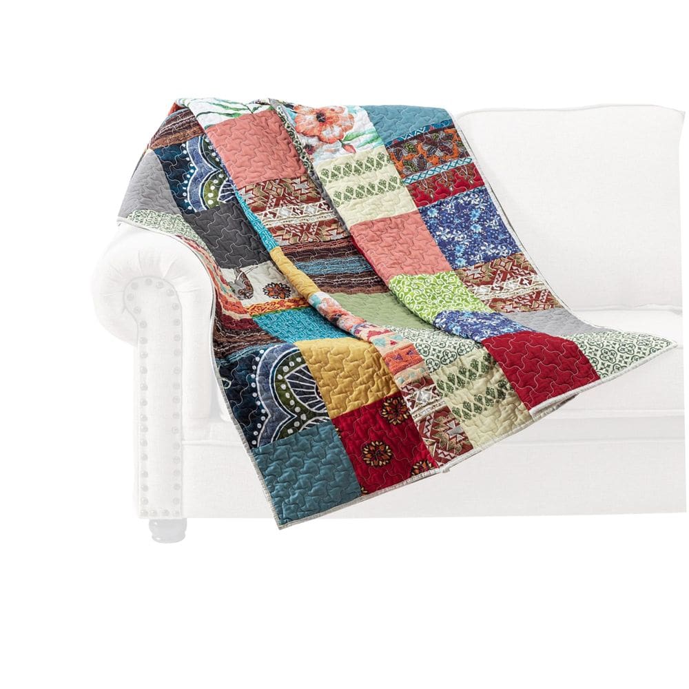 Cobertor acolchoado de retalhos Benzara 127x152 cm multicolorido