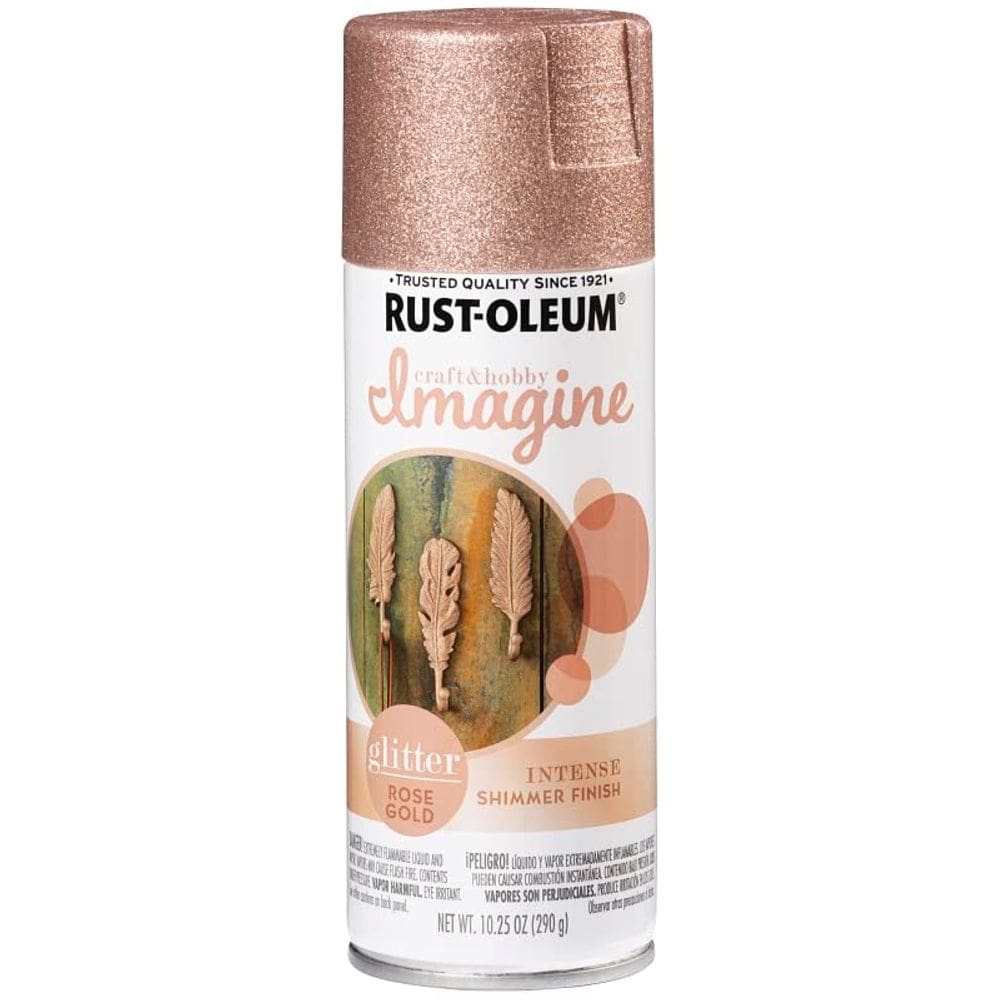 Tinta spray Rust-Oleum Imagine Glitter em ouro rosa 290 ml
