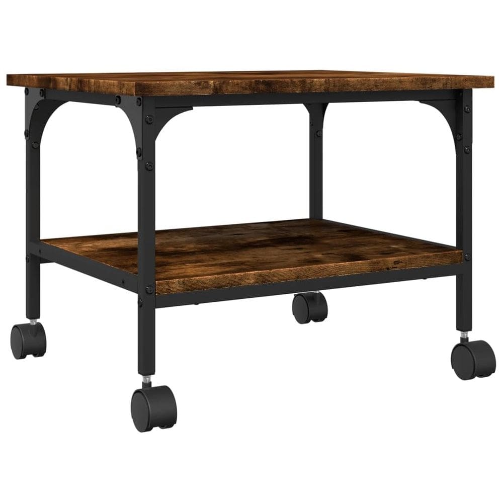 Suporte de impressora vidaXL 2 prateleiras Smoke Oak 50x40x38cm Madeira