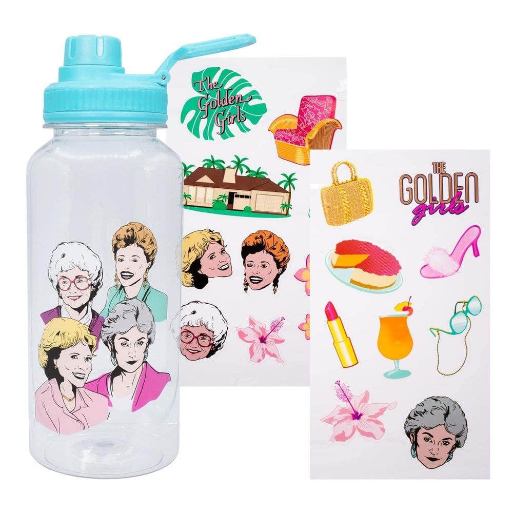 Garrafa de água Silver Buffalo Golden Girls 950ml com adesivos