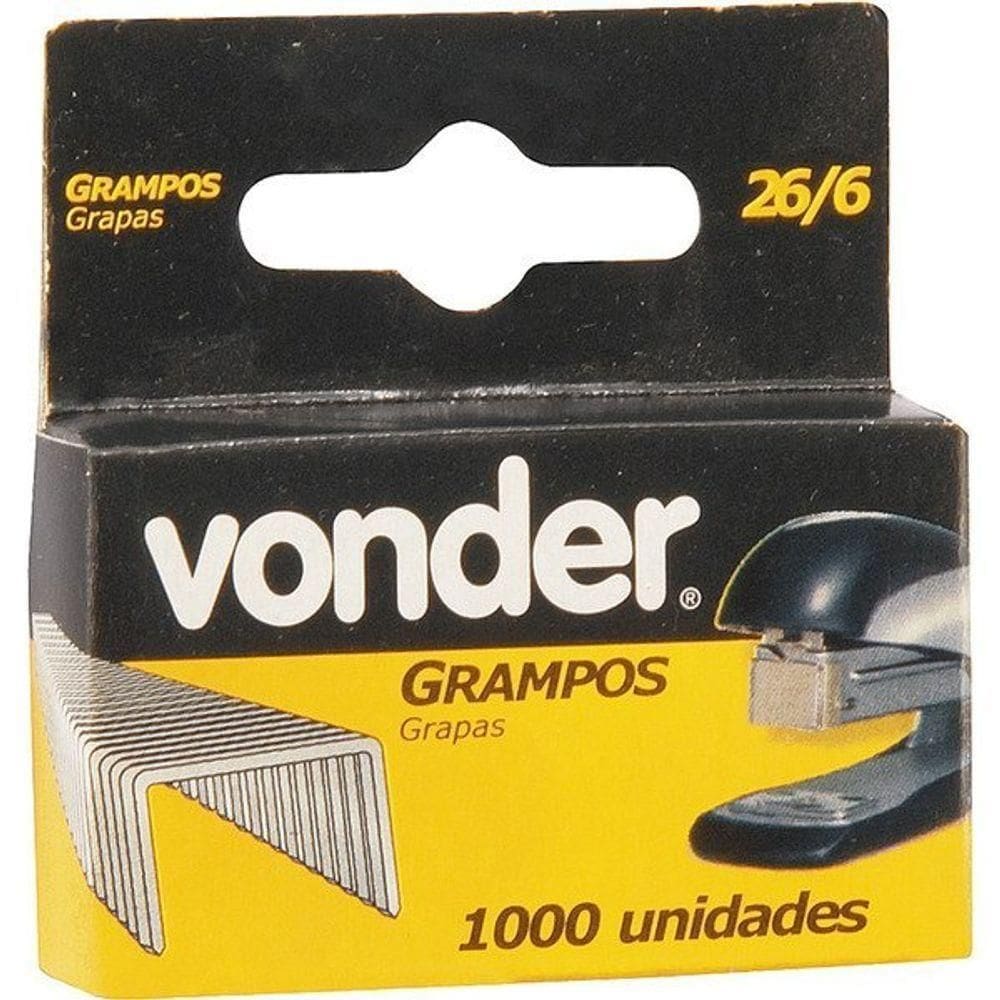 Grampo 6mm Reto 26-6 Para Grampeador Escritório Com 1000 Peç