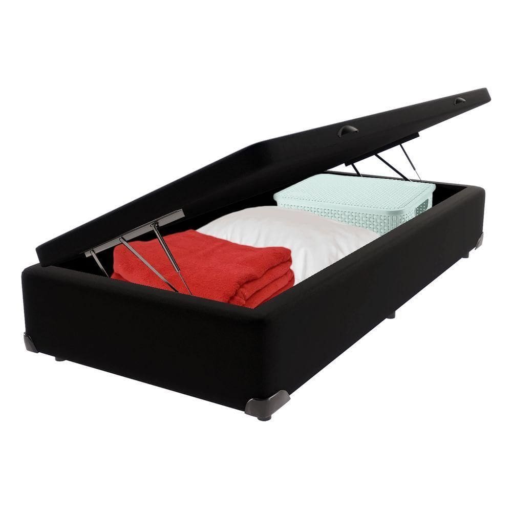 Cama Box Baú Solteirão Bravus 96x203x44 Preto