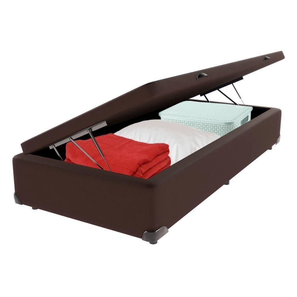 Cama Box Baú Solteirão Bravus 96x203x44 Marrom
