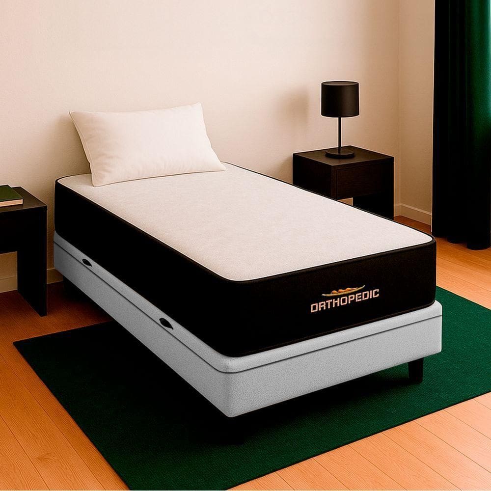 Cama Box Baú Branco Colchão Orthopedic D33 Vstore 78x188x30