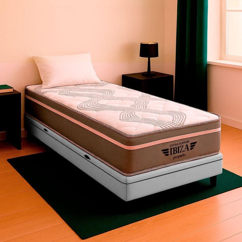 Cama Box Baú E Colchão Ibiza Molas V-store 78x188x22 Branco