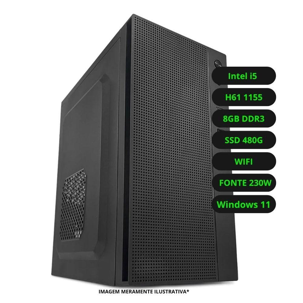 Computador CPU Intel Core i5 8GB DDR3 SSD 480GB Wifi Fonte 230w Bivolt