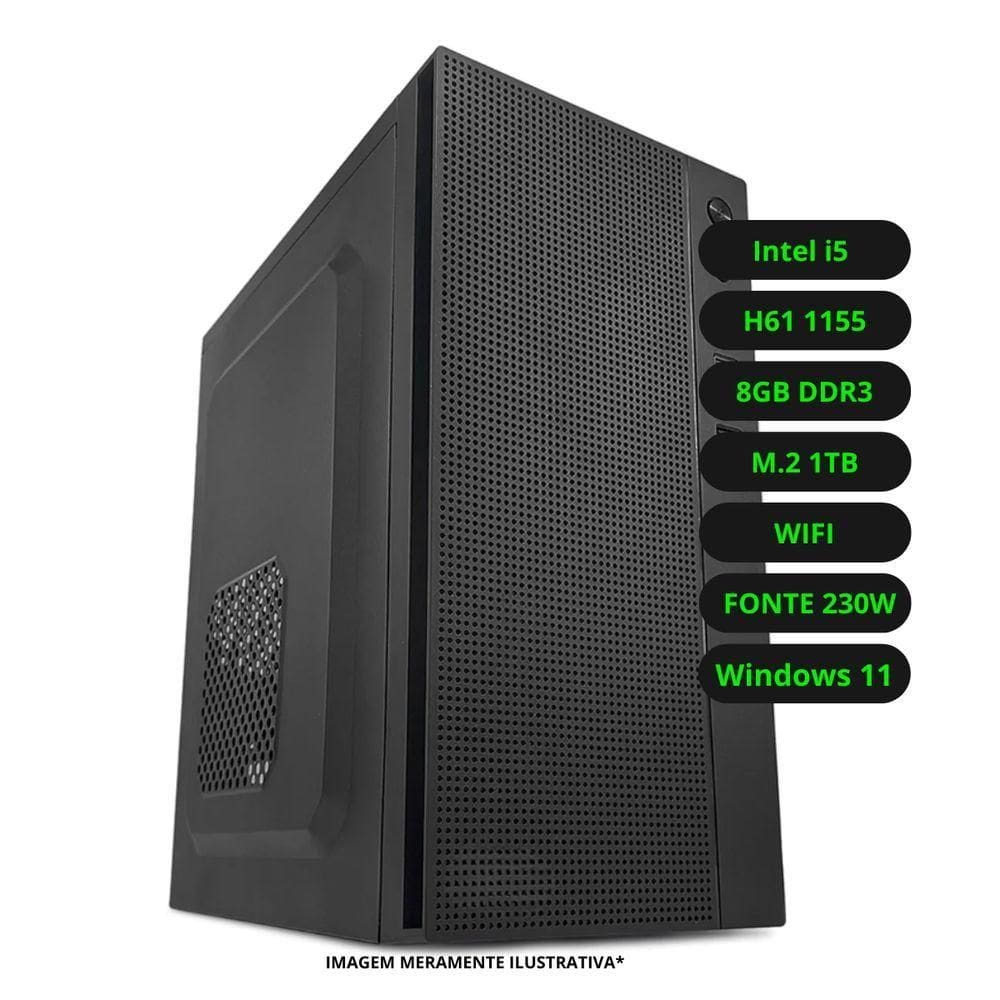 Computador CPU Intel Core i5 8GB DDR3 SSD 1TB Wifi Fonte 230w Bivolt