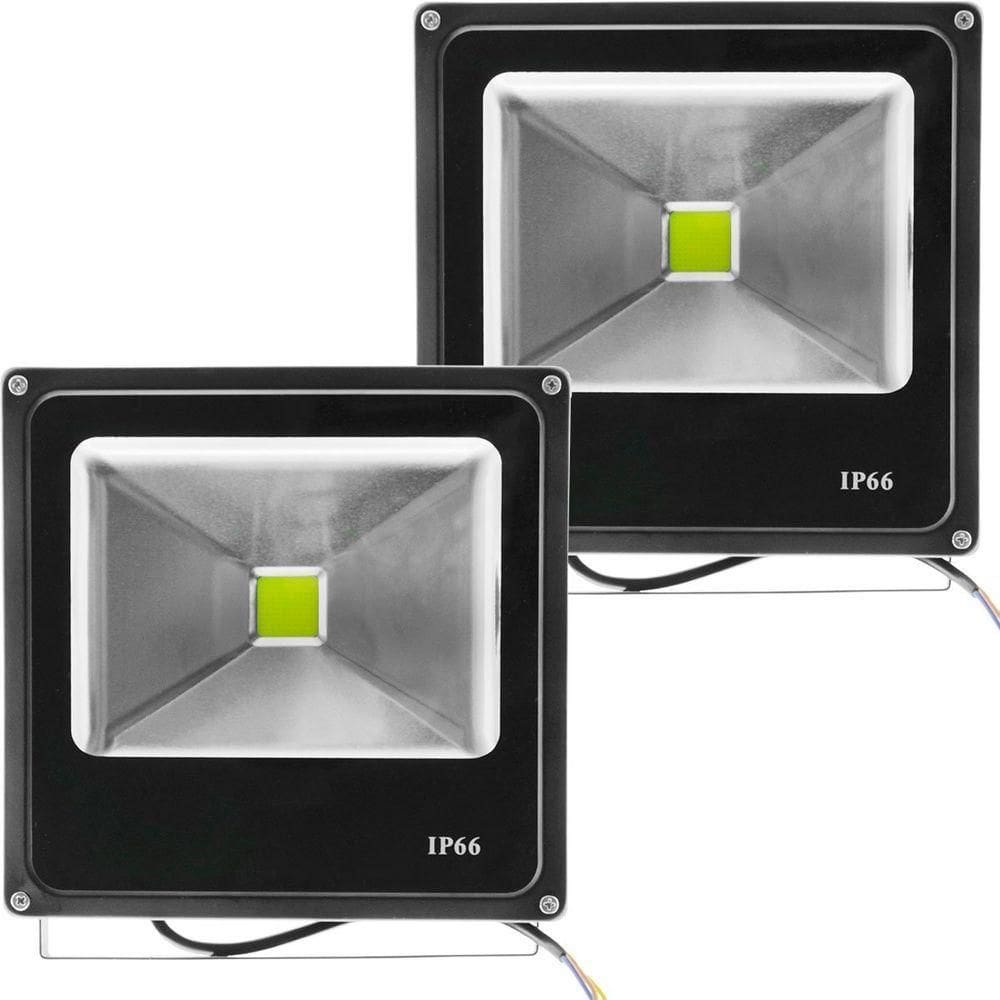 Kit 4 Refletores Led Holofote Externo Jardim Muro 20w Verde