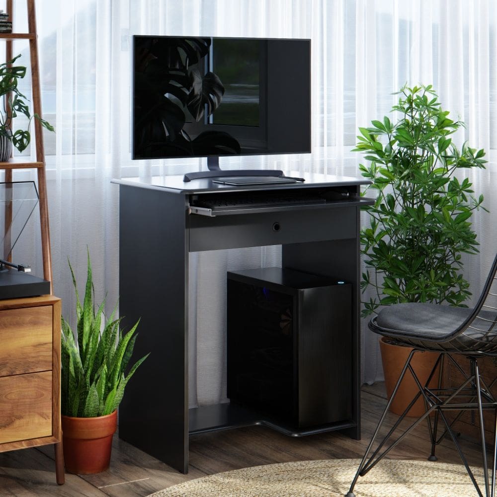 Mesa de Computador Escrivaninha Prática com Gaveta 6720 Preto EJ Móveis