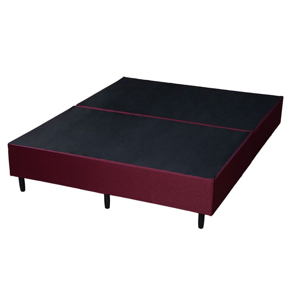 Base Box Queen Size Bipartido Cinza 158x198cm Estrutura Madeira Eucalipto Reforcada Suporte 150kg/m
