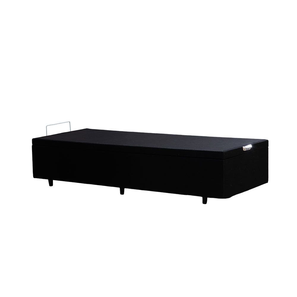 Cama Box Bau Solteiro 88x188 Base em Madeira de Eucalipto Resistente para Organizacao do Quarto Cor Bege