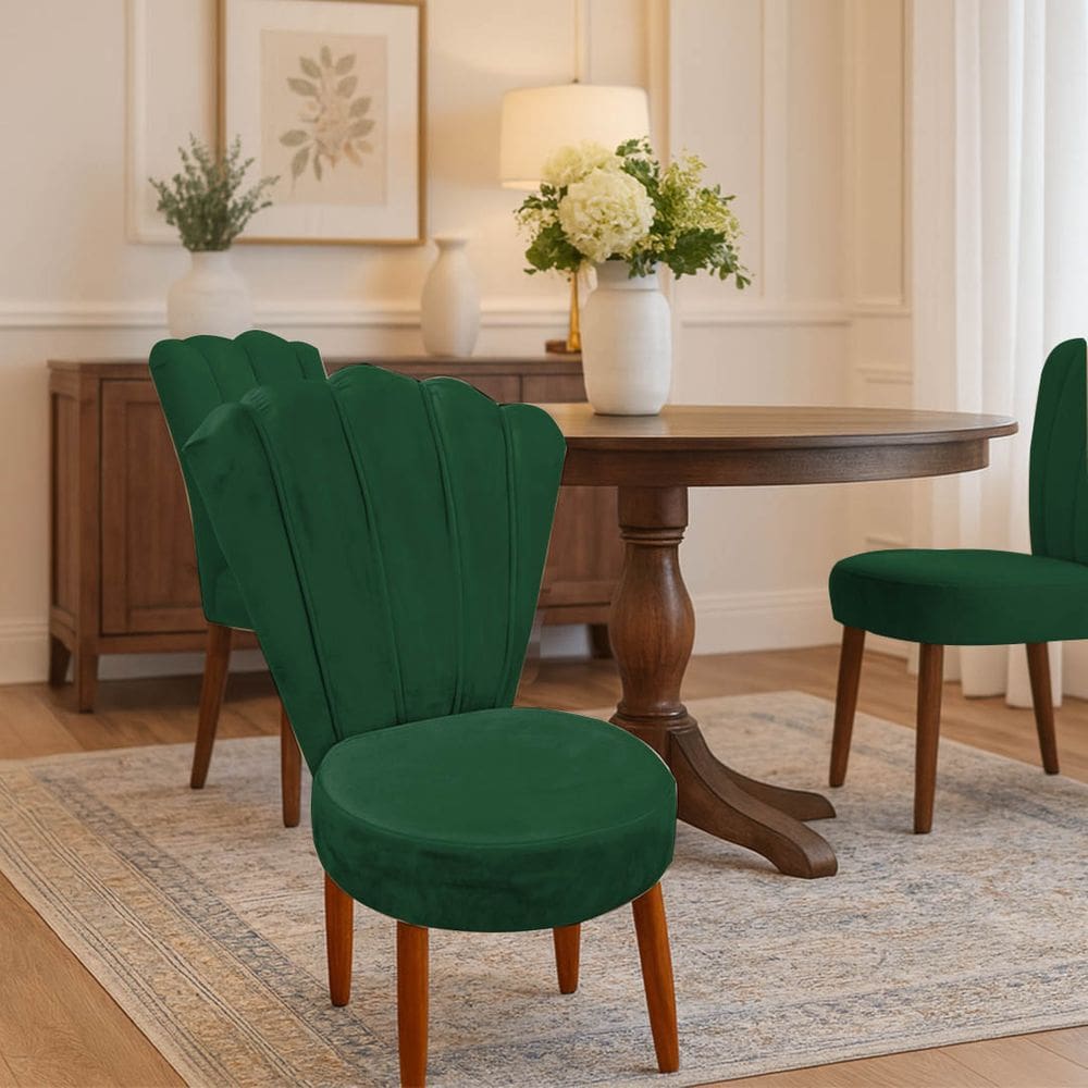 Conjunto 2 Cadeiras Estofadas Sala De Jantar Anna Suede Verde