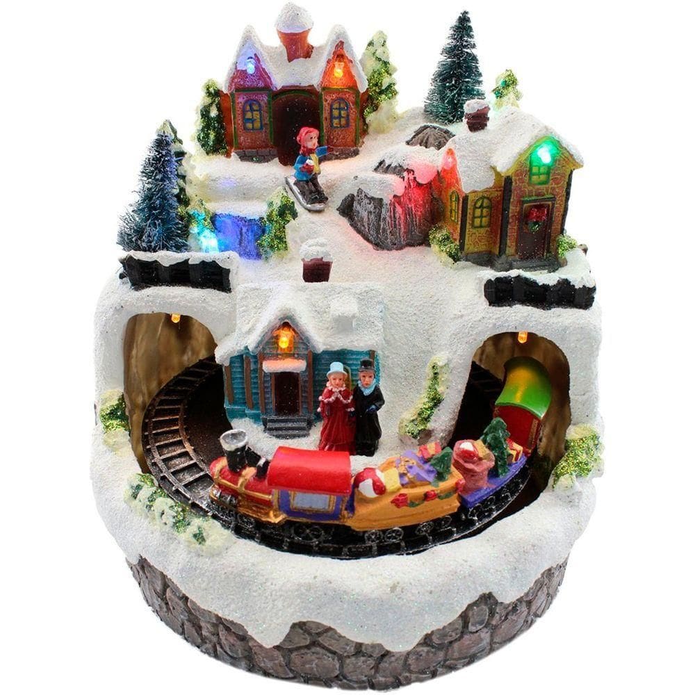 Decoração Enfeite Natal Resina Presépio Musical Natalino 20cm