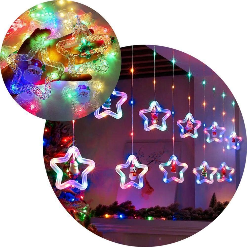 Pisca Cascata Noel árvore Natal Leds Colorido 3,5m 110v-220v