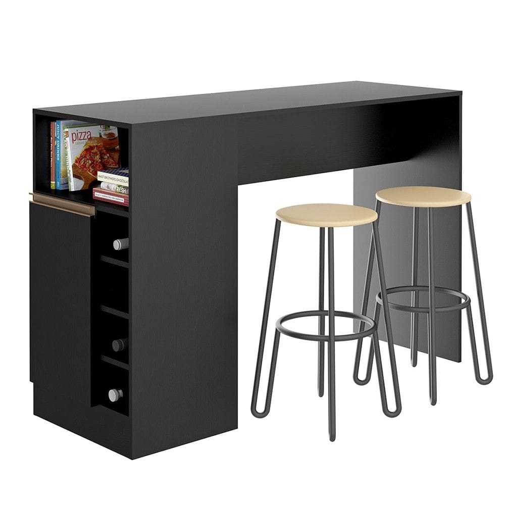 Bancada Ilha de Cozinha Americana com Adega Nicho 136x92cm MDP 0535 Menu M?veis