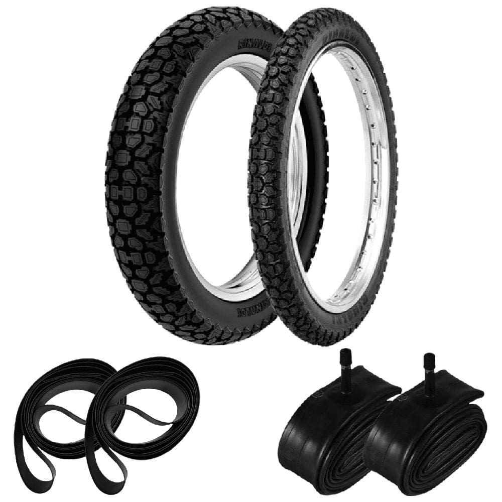 Par Pneu Bis Biz Pop 80/100-14 + 250-17 Wh21 Rinaldi + Camaras + Cintas