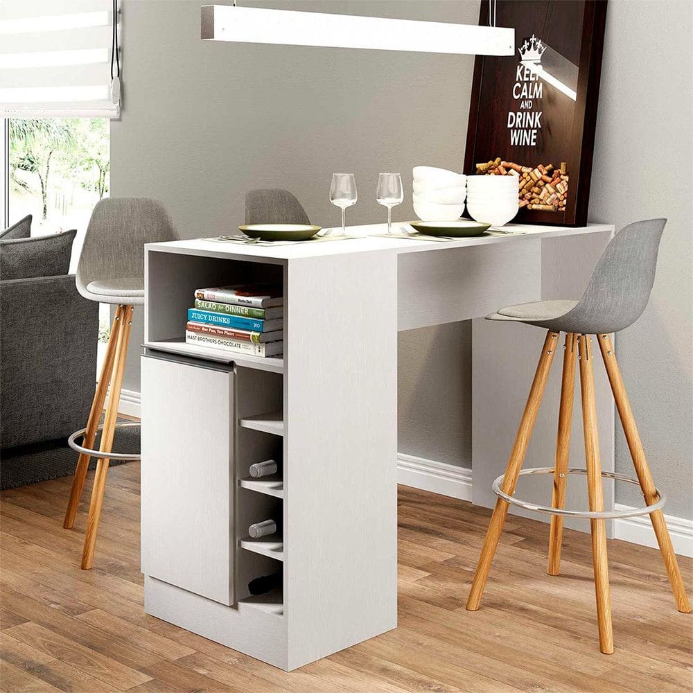 Bancada Mesa Cozinha Americana Gourmet MDP 136Cm 0535 Menu M?veis