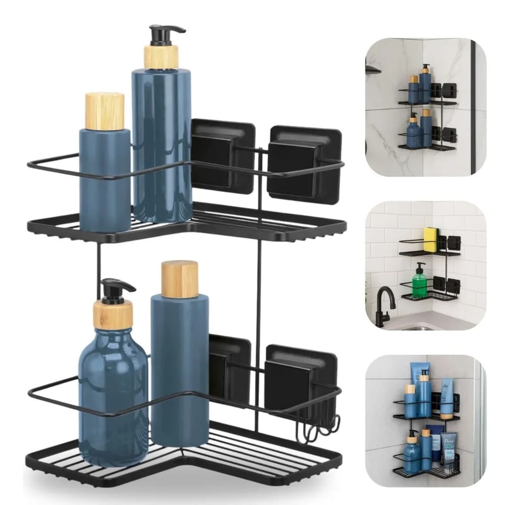 Cantoneira Dupla Ultra Black Ventosa Quadrada 2657 Arthi