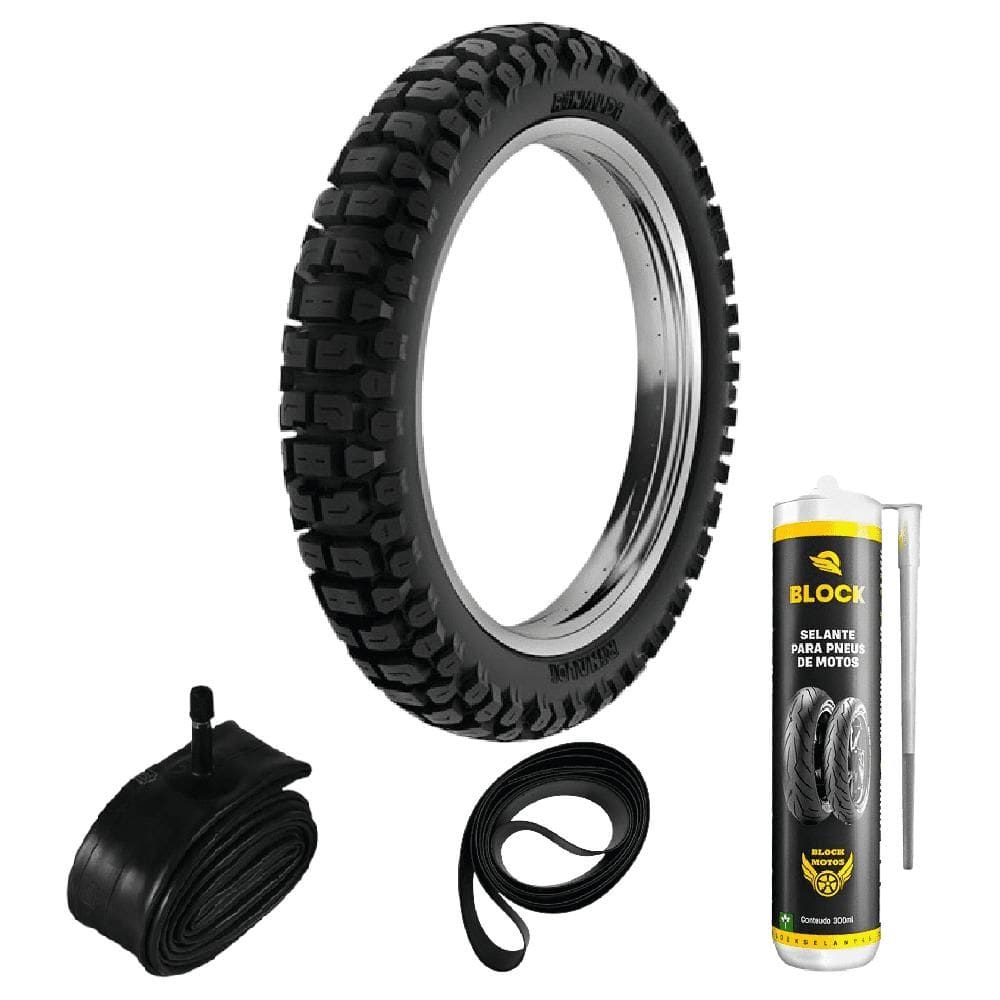 Pneu Cg 125 Factor 150 Cg 150 90/90-18 51p Rt36 Rinaldi + Camara + Cinta + Selante