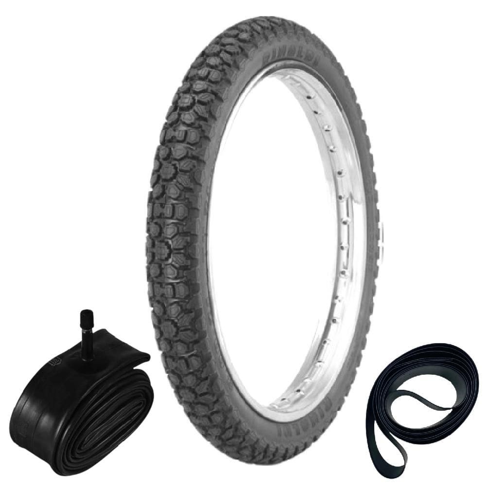 Pneu Biz 125 C 100 Dream Crypton T 115 250-17 43l Wh21 Rinaldi + Câmara + Cinta