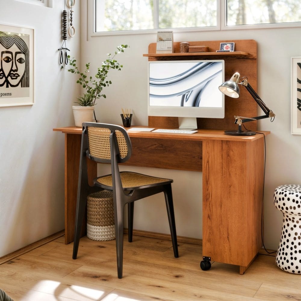 Mesa Escrivaninha Flexível em L ou Bancada 54365 Freijó EJ Móveis