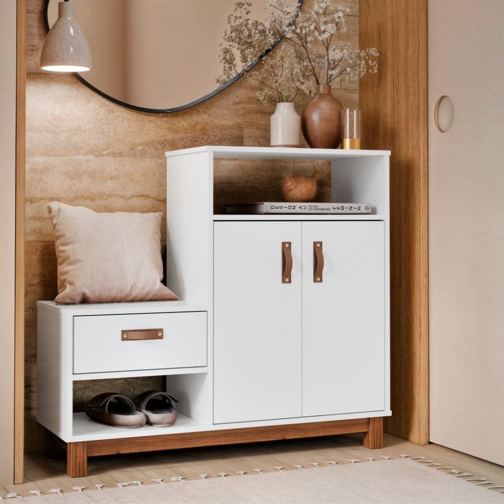 Cômoda Sapateira Organic Branco EJ Móveis