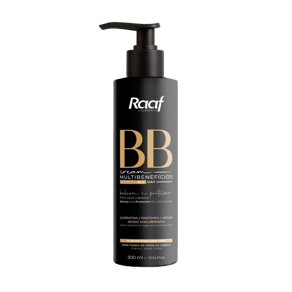 Creme Capilar BB Cream 10 em 1 Raaf Cosmetics – Tratamento Completo em um Único Produto – 300ml