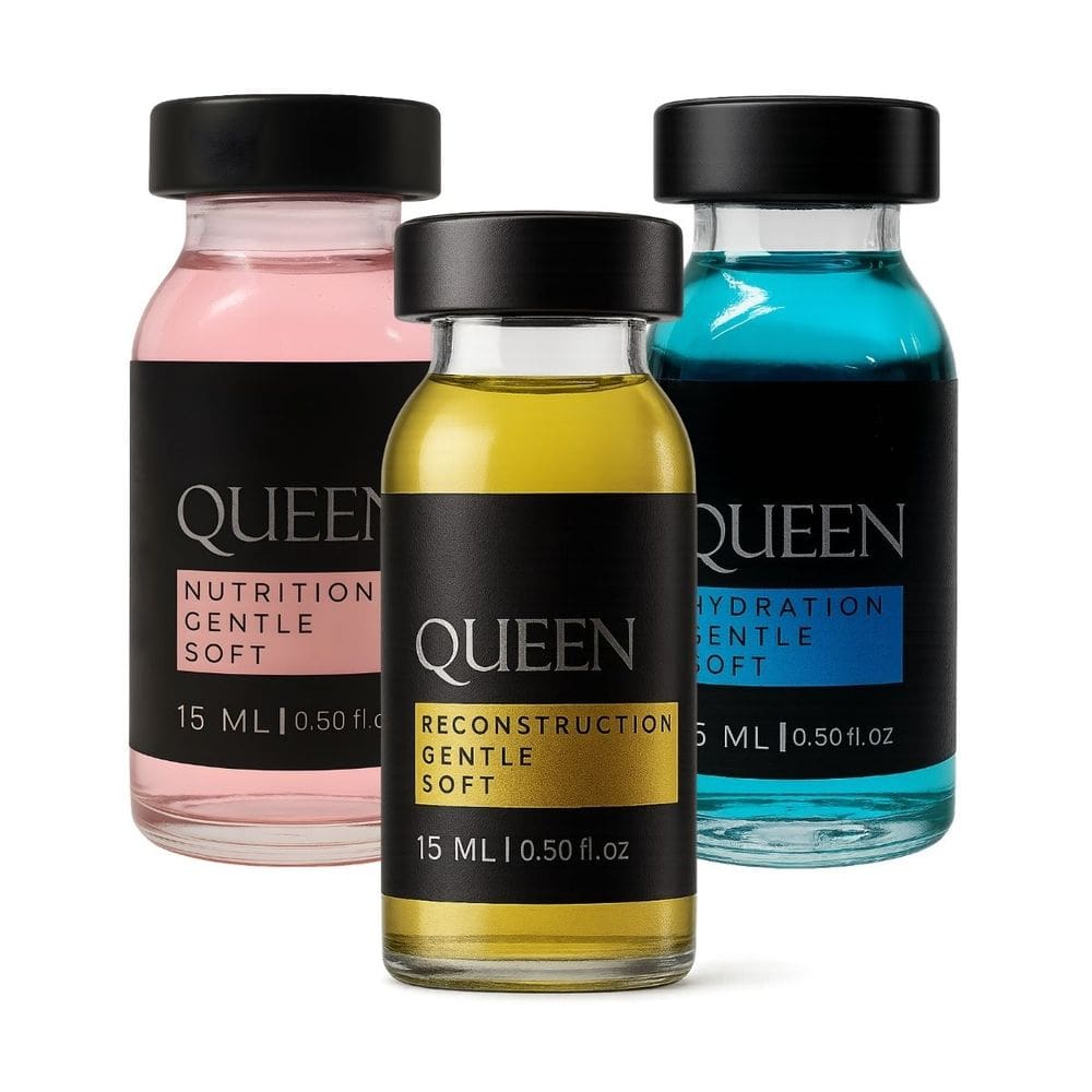 Kit 3 Ampola de Tratamento Cronograma Capilar Queen Gentle Soft Raaf Cosmetics - 15ml