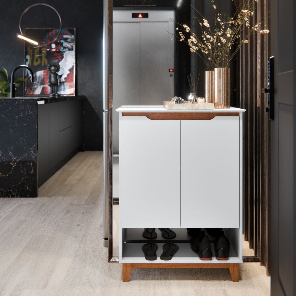 Sapateira Hall Flow Branco EJ Móveis