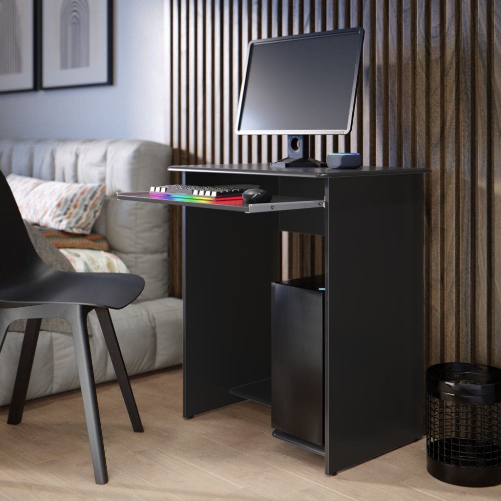 Mesa de Computador Escrivaninha Prática 6320 Preto EJ Móveis