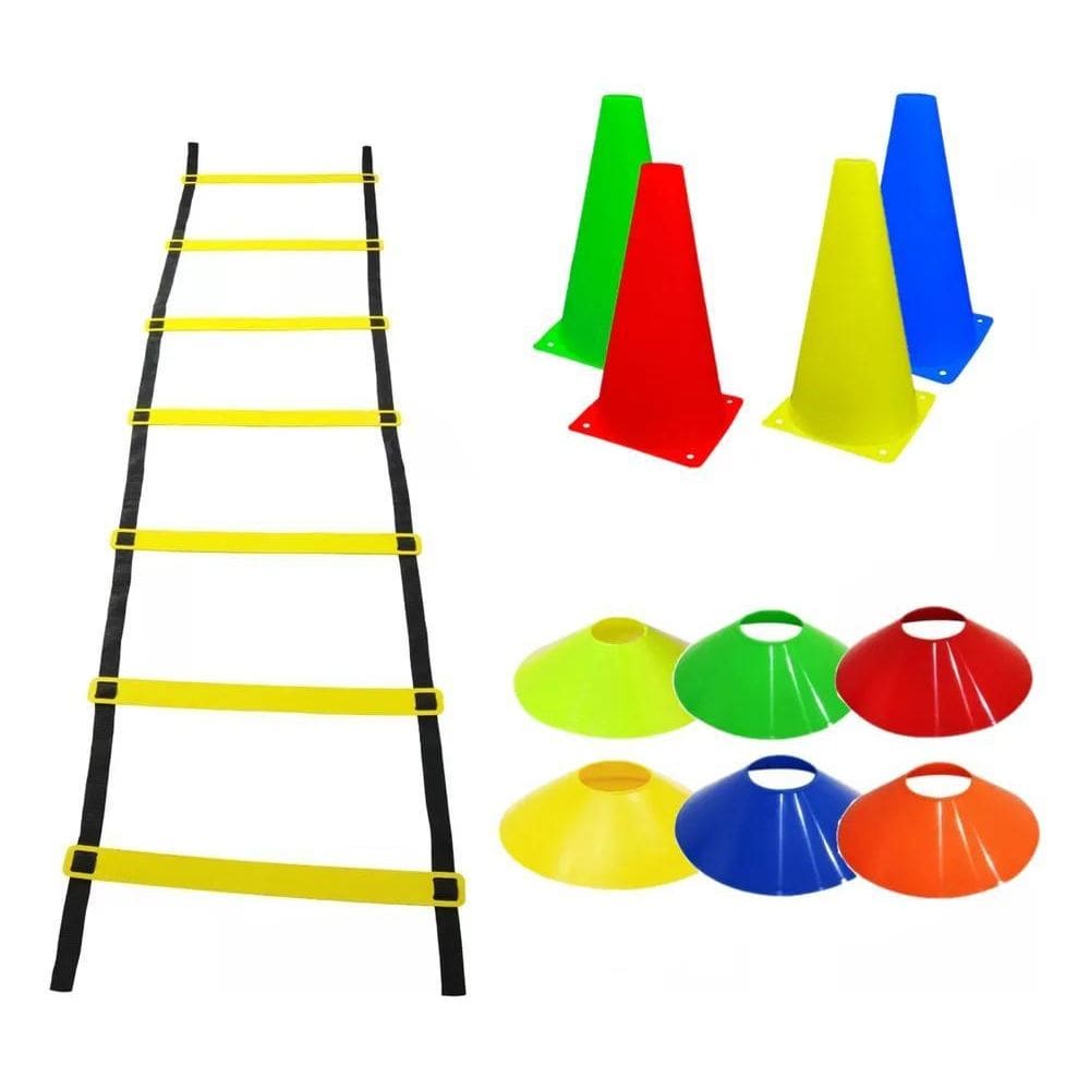 2X Kit Treino Funcional Futebol Agilidade Cones Pratos E E